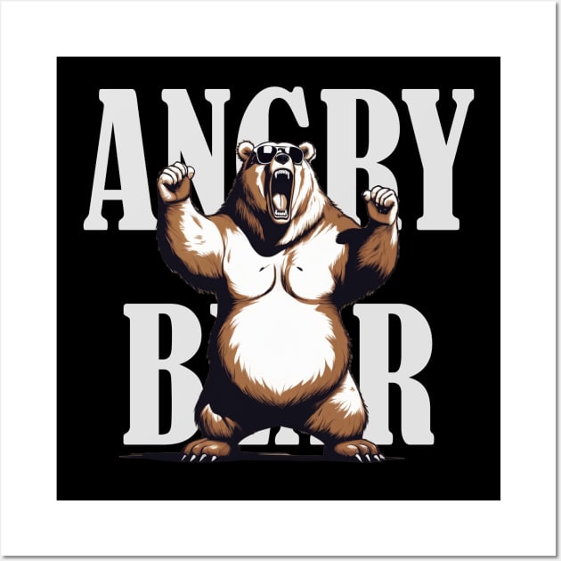 Brown bear is angry Wall Art by AT Digital